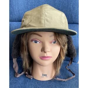 VINTAGE LL Bean Trapper Hat‎ Mens Large Tan Lined Quilted Union Made In USA